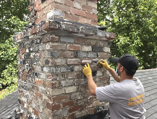 In-progress chimney restoration by Orlando Chimney Sweep in Orlando, FL