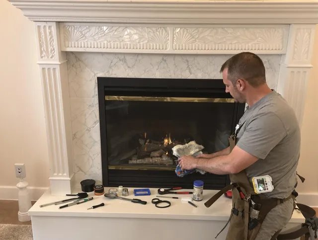 Orlando Chimney Sweep performing fireplace maintenance in Orlando, FL